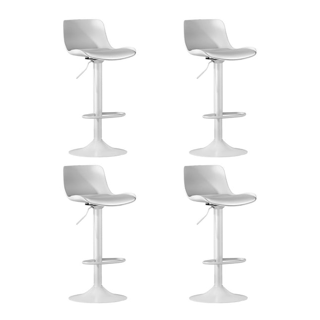4x Artiss Bar Stools Kitchen Swivel Gas Lift Stool Leather Dining Chairs White.
