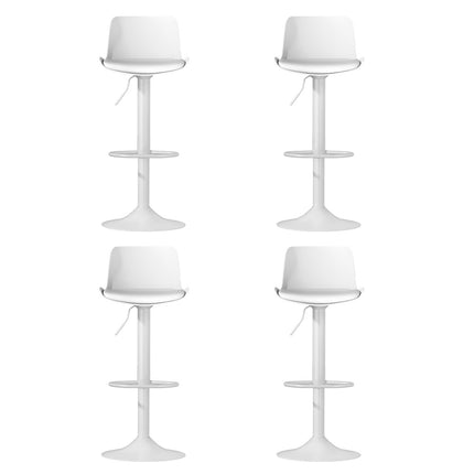 4x Artiss Bar Stools Kitchen Swivel Gas Lift Stool Leather Dining Chairs White.