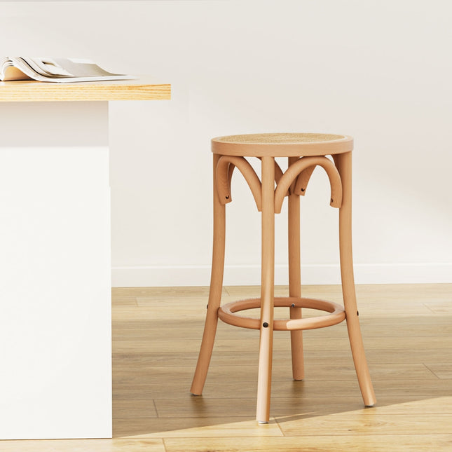 Artiss Bar Stool Rattan Seat Wooden.