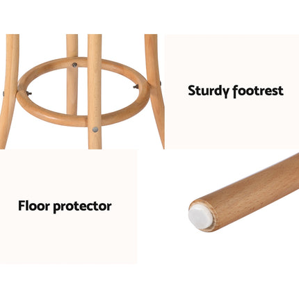 Artiss Bar Stool Rattan Seat Wooden.