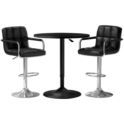 Artiss Bar Table and Stools Set Dining Desk Kitchen Chairs Cafe Pub.
