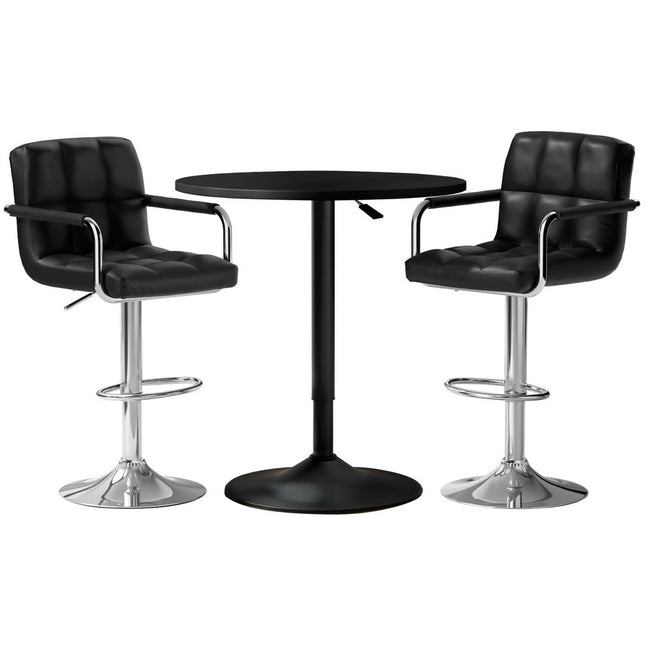 Artiss Bar Table and Stools Set Dining Desk Kitchen Chairs Cafe Pub.