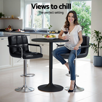 Artiss Bar Table and Stools Set Dining Desk Kitchen Chairs Cafe Pub.