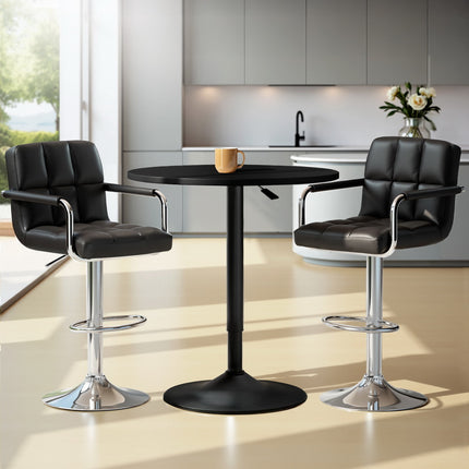 Artiss Bar Table and Stools Set Dining Desk Kitchen Chairs Cafe Pub.
