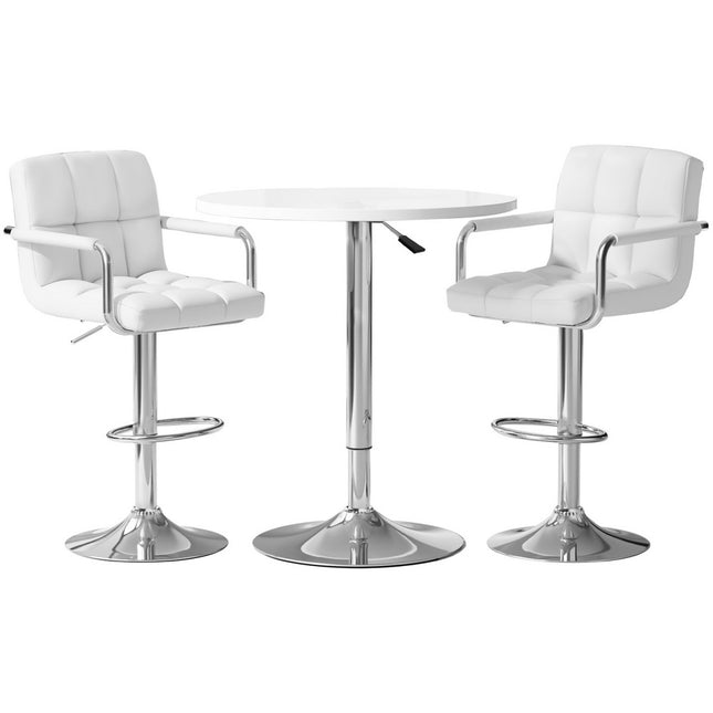 Artiss Bar Table and Stools Set Dining Desk Kitchen Chairs Cafe Pub.