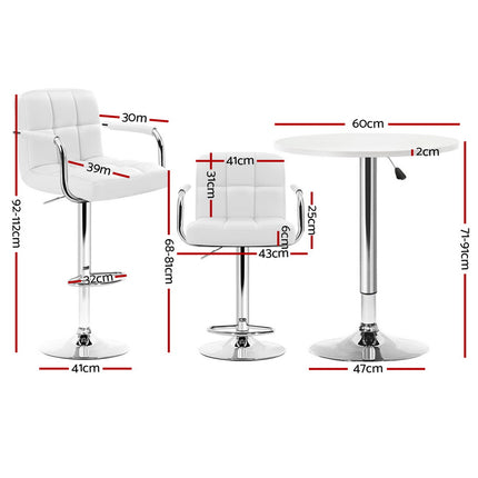 Artiss Bar Table and Stools Set Dining Desk Kitchen Chairs Cafe Pub.