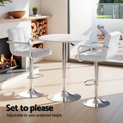 Artiss Bar Table and Stools Set Dining Desk Kitchen Chairs Cafe Pub.