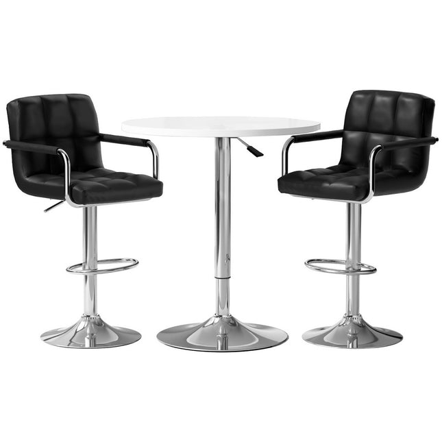 Artiss Bar Table and Stools Set Dining Desk Kitchen Chairs Cafe Pub.