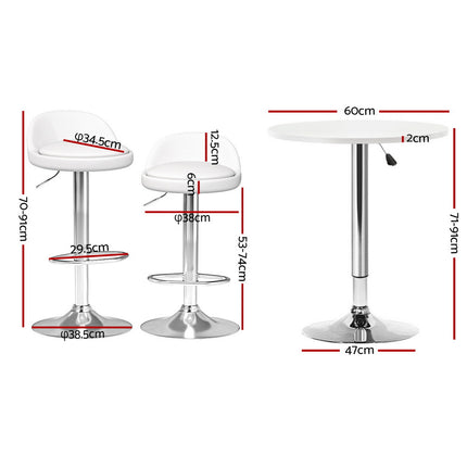 Artiss Bar Table and Stools Set Dining Desk Kitchen Chairs Cafe Pub.