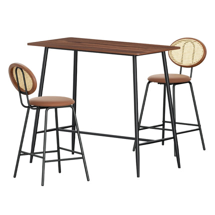 Artiss Bar Table and Stools Set Dining Desk Kitchen Chairs Cafe Pub.