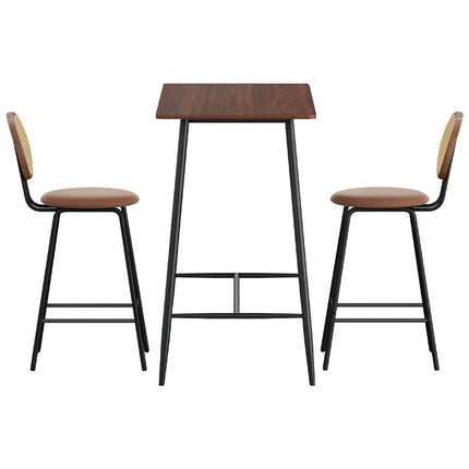 Artiss Bar Table and Stools Set Dining Desk Kitchen Chairs Cafe Pub.
