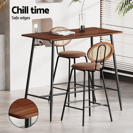 Artiss Bar Table and Stools Set Dining Desk Kitchen Chairs Cafe Pub.