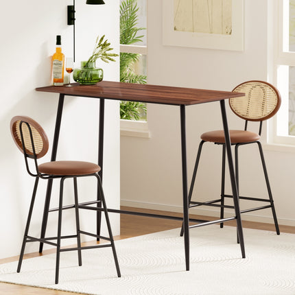 Artiss Bar Table and Stools Set Dining Desk Kitchen Chairs Cafe Pub.
