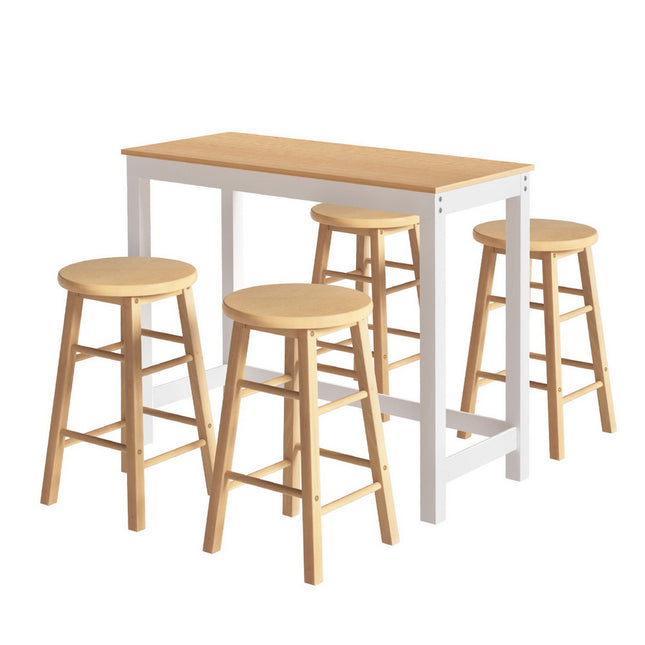 Artiss Bar Table and Stools Set Dining Desk Kitchen Chairs Cafe Pub.