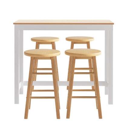 Artiss Bar Table and Stools Set Dining Desk Kitchen Chairs Cafe Pub.