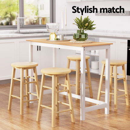 Artiss Bar Table and Stools Set Dining Desk Kitchen Chairs Cafe Pub.