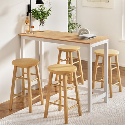 Artiss Bar Table and Stools Set Dining Desk Kitchen Chairs Cafe Pub.