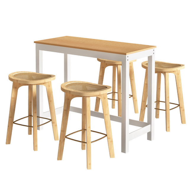 Artiss Bar Table and Stools Set Dining Desk Kitchen Chairs Cafe Pub.