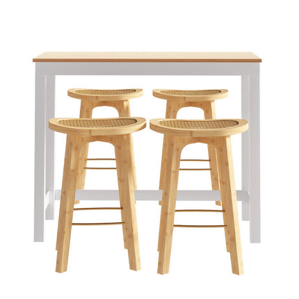 Artiss Bar Table and Stools Set Dining Desk Kitchen Chairs Cafe Pub.