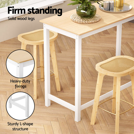 Artiss Bar Table and Stools Set Dining Desk Kitchen Chairs Cafe Pub.