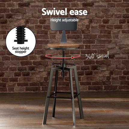 Artiss Bar Table and Stools Set Dining Desk Industrial Kitchen Chairs Cafe Pub.