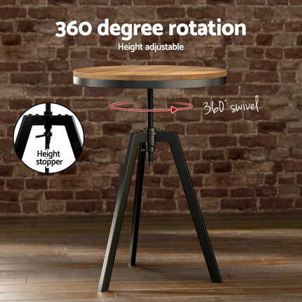 Artiss Bar Table and Stools Set Dining Desk Industrial Kitchen Chairs Cafe Pub.