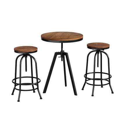 Artiss Bar Table Stools Set Dining Desk Industrial Kitchen Chairs Cafe Pub.
