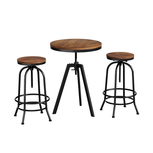 Artiss Bar Table Stools Set Dining Desk Industrial Kitchen Chairs Cafe Pub.