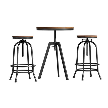 Artiss Bar Table Stools Set Dining Desk Industrial Kitchen Chairs Cafe Pub.