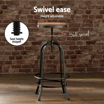 Artiss Bar Table Stools Set Dining Desk Industrial Kitchen Chairs Cafe Pub.