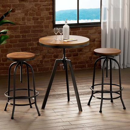 Artiss Bar Table Stools Set Dining Desk Industrial Kitchen Chairs Cafe Pub.