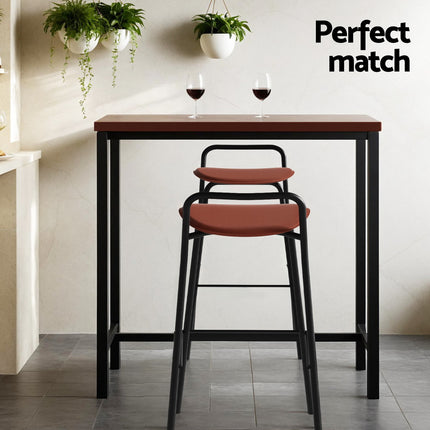 Artiss Bar Table and Stools Set Dining Desk Kitchen Chairs Cafe Pub.