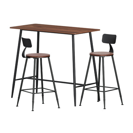 Artiss Bar Table and Stools Set Dining Desk Kitchen Chairs Cafe Pub.