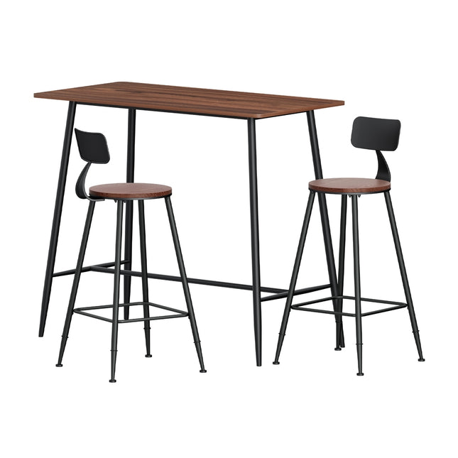 Artiss Bar Table and Stools Set Dining Desk Kitchen Chairs Cafe Pub.