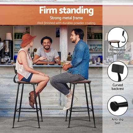 Artiss Bar Table and Stools Set Dining Desk Kitchen Chairs Cafe Pub.