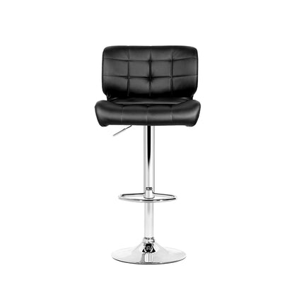 Artiss 4x Bar Stools Gas Lift Padded Leather Black.