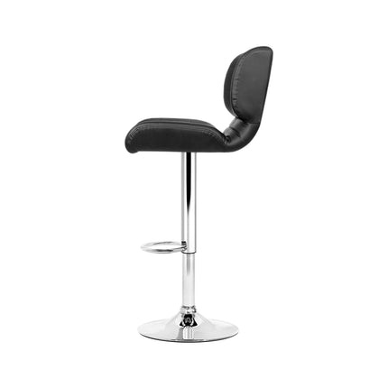 Artiss 4x Bar Stools Gas Lift Padded Leather Black.