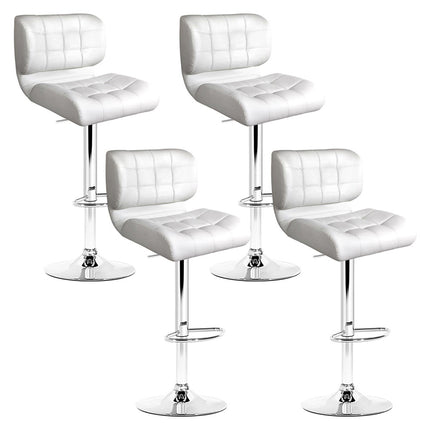 Artiss 4x Bar Stools Gas Lift Leather Padded White.