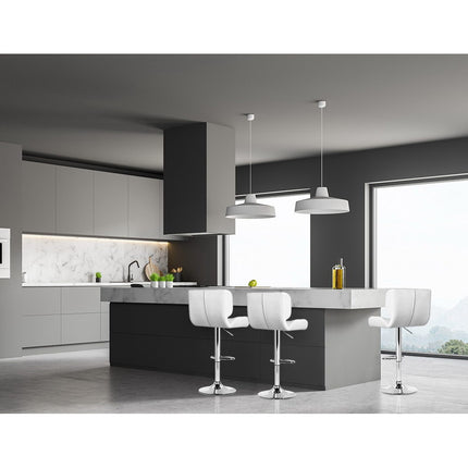 Artiss 4x Bar Stools Gas Lift Leather Padded White.