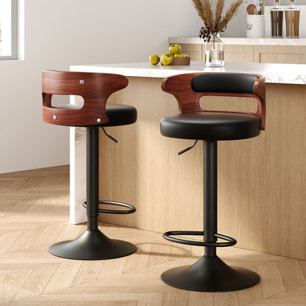 Artiss 2x Bar Stools Gas Lift Faux Leather.