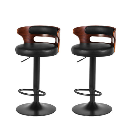 Artiss 2x Bar Stools Gas Lift Faux Leather.