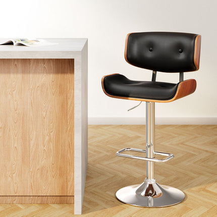 Artiss Bar Stools Gas Lift Leather Black.