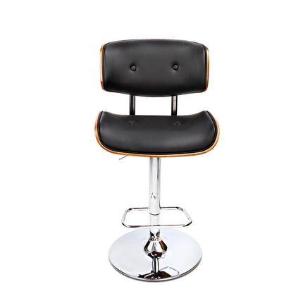 Artiss Bar Stools Gas Lift Leather Black.