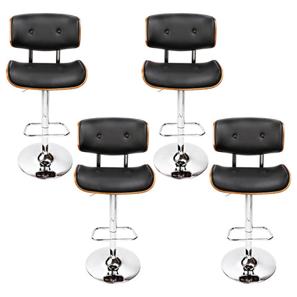 Artiss 4x Bar Stools Gas Lift Leather Black.