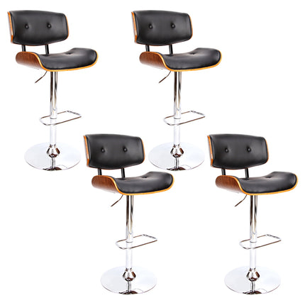 Artiss 4x Bar Stools Gas Lift Leather Black.