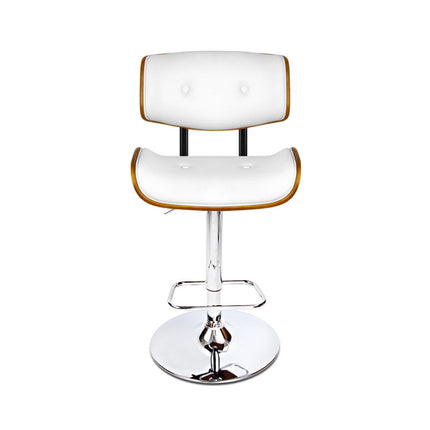 Artiss Bar Stools Gas Lift Leather White.
