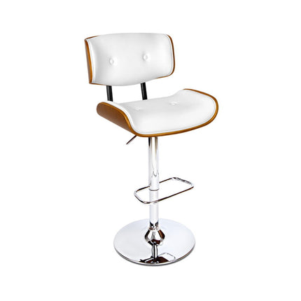 Artiss Bar Stools Gas Lift Leather White.