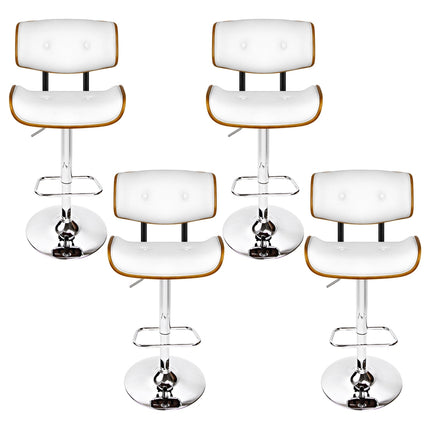 Artiss 4x Bar Stools Gas Lift Leather White.
