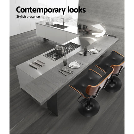 Artiss Bar Stools Gas Lift Leather All Black.