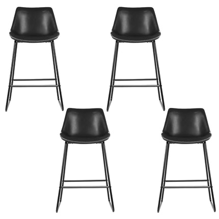 Artiss 4x Bar Stools Leather Padded Metal Legs Black.
